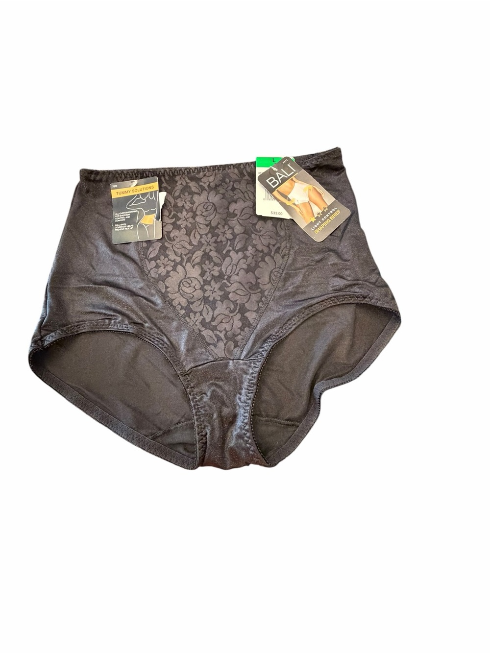 Bali Womens Tummy Panel Light Control Shaping Brief Black Large New‎ 1 Pk Comfy